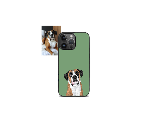 Funda Personalizada Ilustración De Mascota Para iPhone