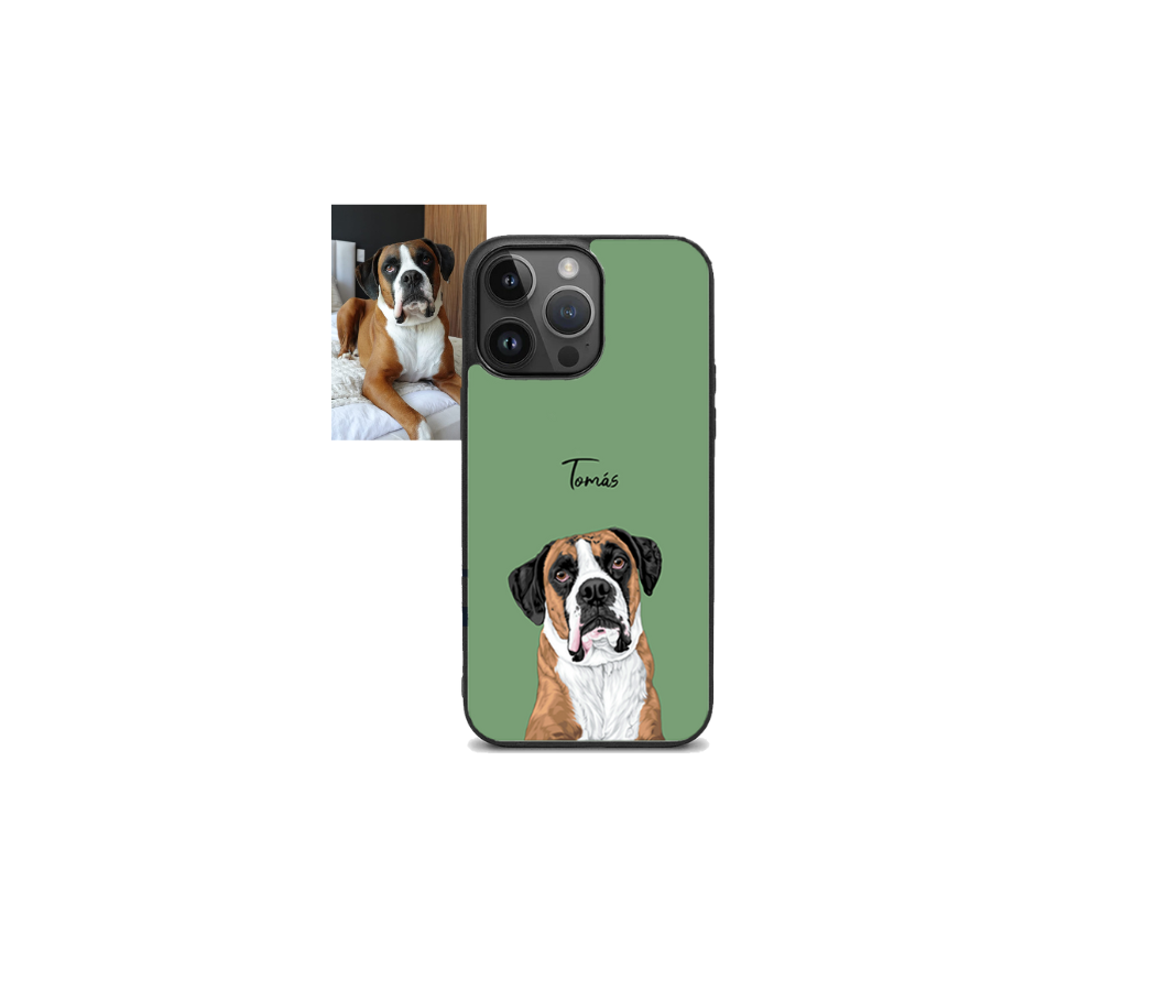Funda Personalizada Ilustración De Mascota Para iPhone